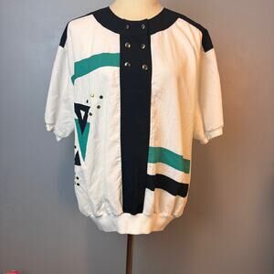 Vintage Alfred Dunner 80's Colorblock Top Boxy Women's XL